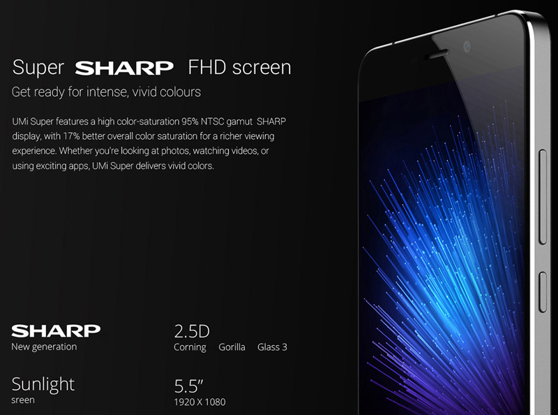 شاشة هاتف UMI Super 4G Phablet
